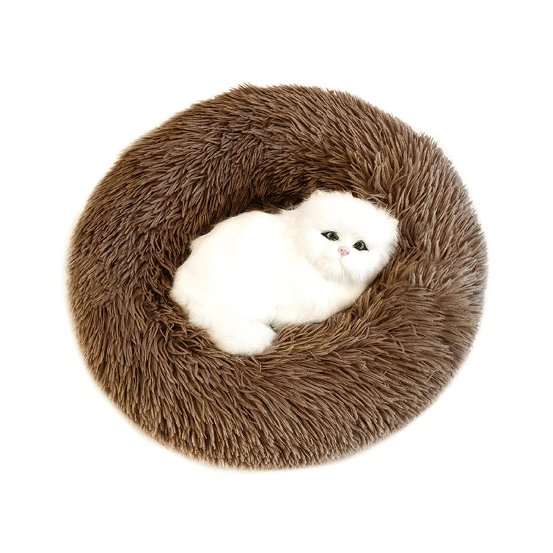Luxury Plush Donut Dog Bed For Winter Warmth by PawHaven