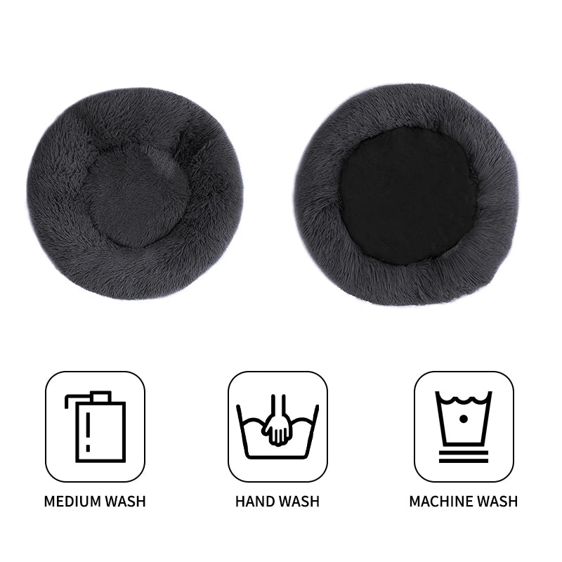 Luxury Plush Donut Dog Bed For Winter Warmth by PawHaven