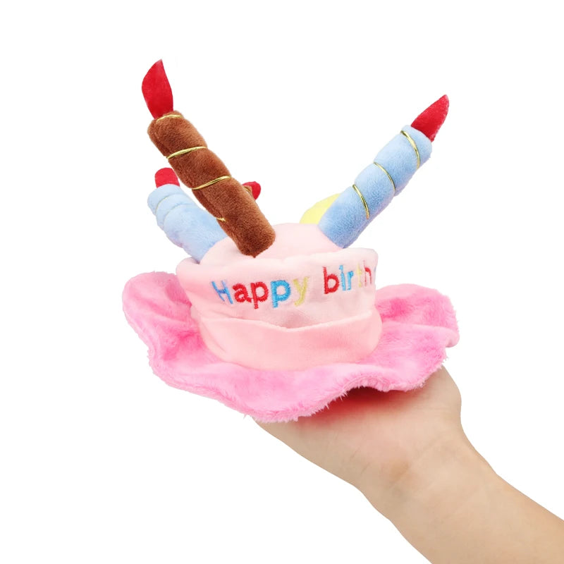 Dog Birthday Caps Hat With Cake Candles Design Birthday Party Costume Cat Headwear Pet Hat Dogs Accessories by PawHaven