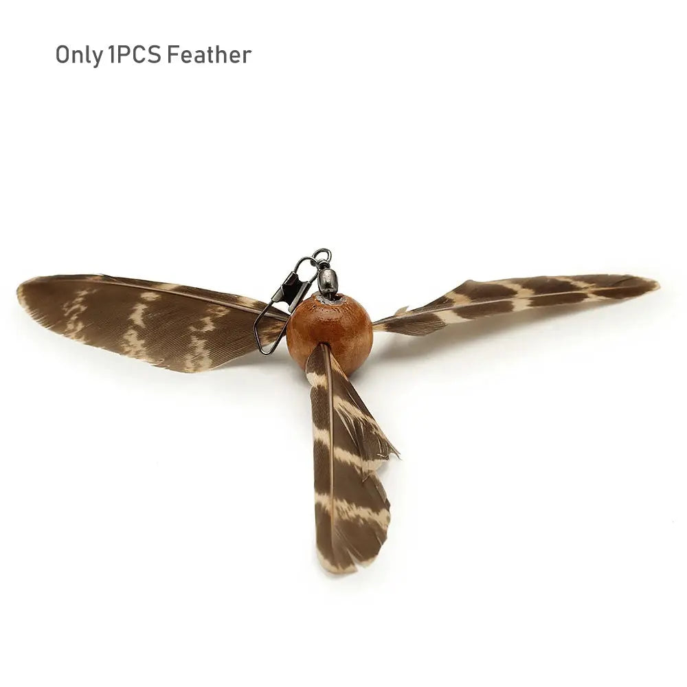 Feather Cat Toy Pet Toy Funny Cat Stick Rotating Feather Cat Teaser by PawHaven