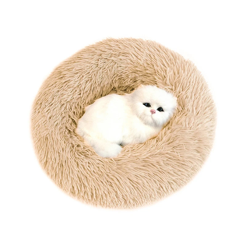 Luxury Plush Donut Dog Bed For Winter Warmth by PawHaven