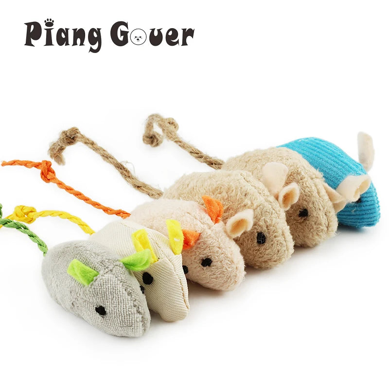6pcs Mix Pet Toy Catnip Mice Cats Toys Fun Plush Mouse Cat Toy For Kitten by PawHaven