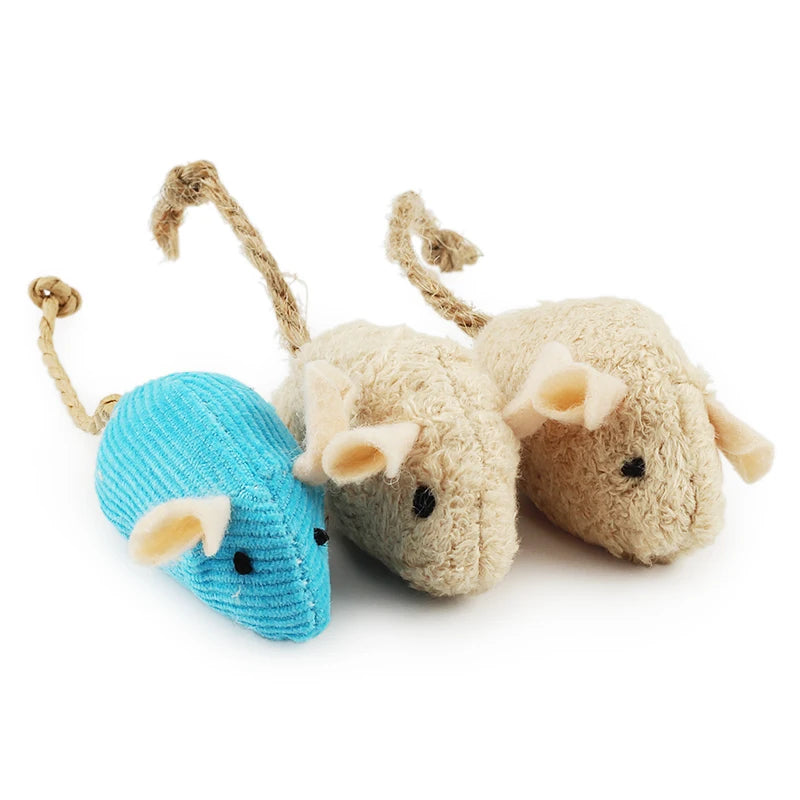 6pcs Mix Pet Toy Catnip Mice Cats Toys Fun Plush Mouse Cat Toy For Kitten by PawHaven