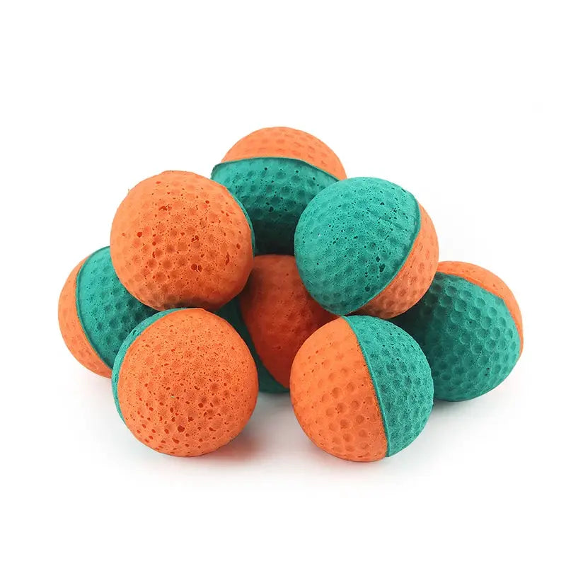 10pcs Pet Toys Latex Ball Cat Toy Foam Ball Feather Kitten Playing Cats Ball Toy by PawHaven