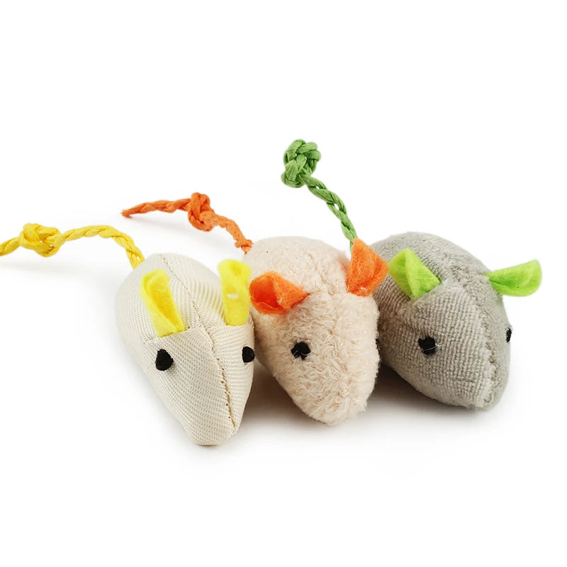 6pcs Mix Pet Toy Catnip Mice Cats Toys Fun Plush Mouse Cat Toy For Kitten by PawHaven