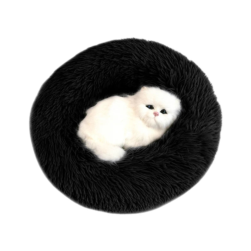 Luxury Plush Donut Dog Bed For Winter Warmth by PawHaven