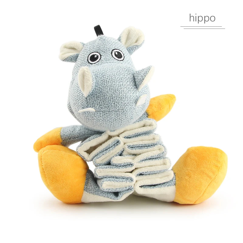 Cloth Leakage Food Dog Toy For Puppy Hippo Slow Feed Small Dog Toys Kangaroo Koala Cotton Linen Slow Eat Pet Toy by PawHaven