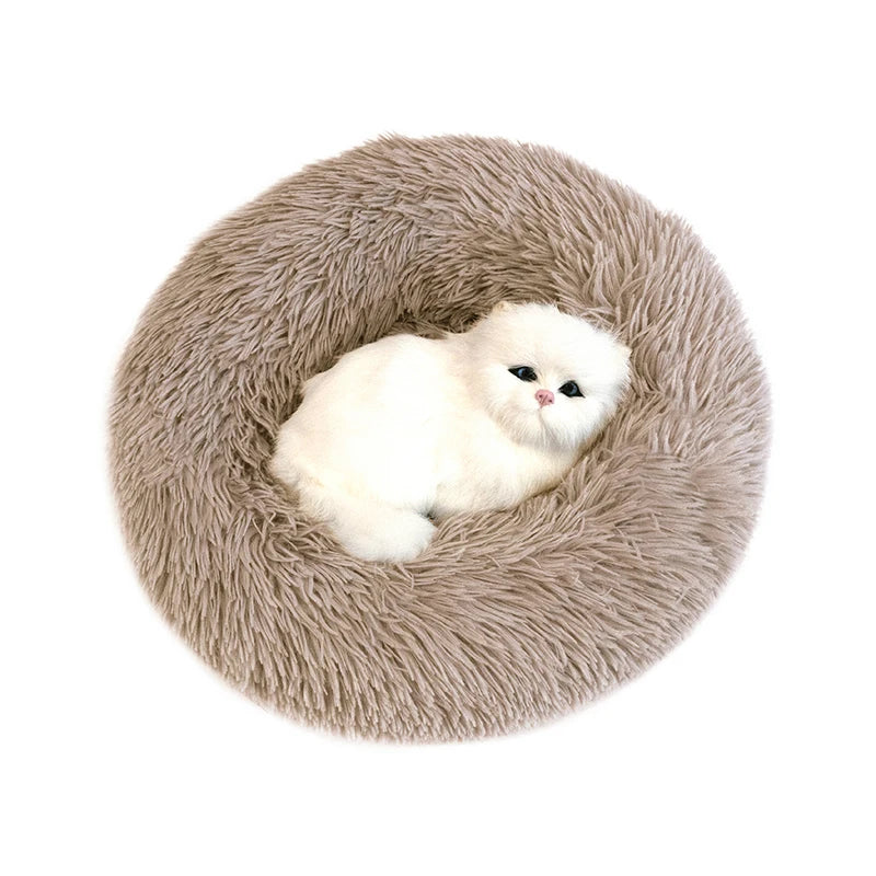 Luxury Plush Donut Dog Bed For Winter Warmth by PawHaven