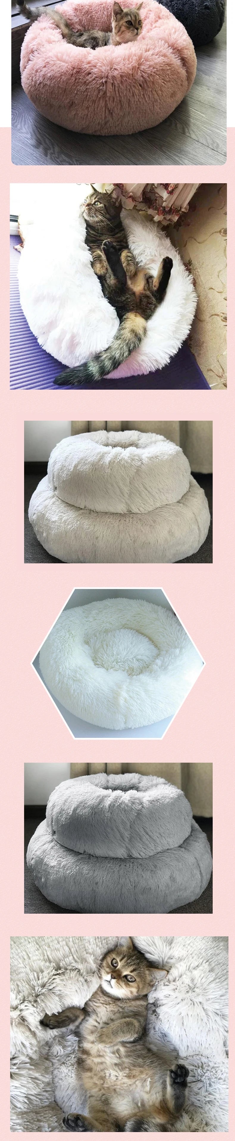 Luxury Plush Donut Dog Bed For Winter Warmth by PawHaven