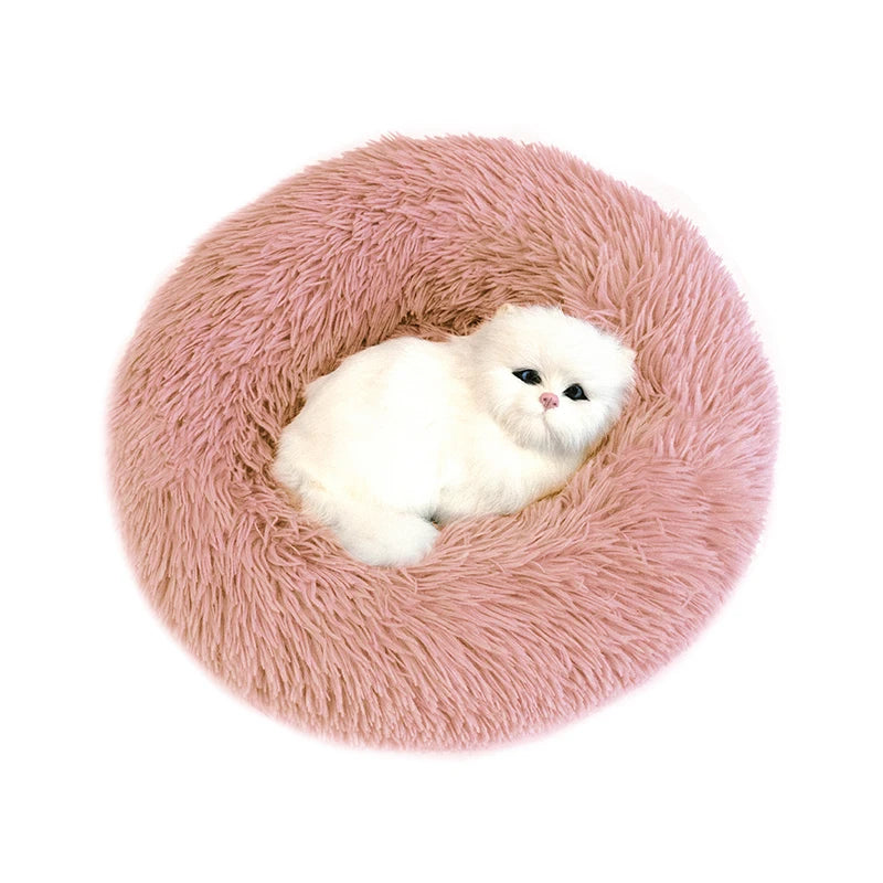Luxury Plush Donut Dog Bed For Winter Warmth by PawHaven