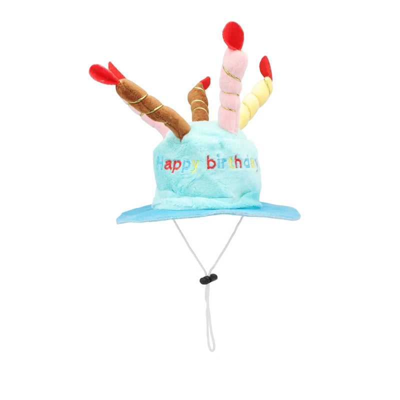 Dog Birthday Caps Hat With Cake Candles Design Birthday Party Costume Cat Headwear Pet Hat Dogs Accessories by PawHaven