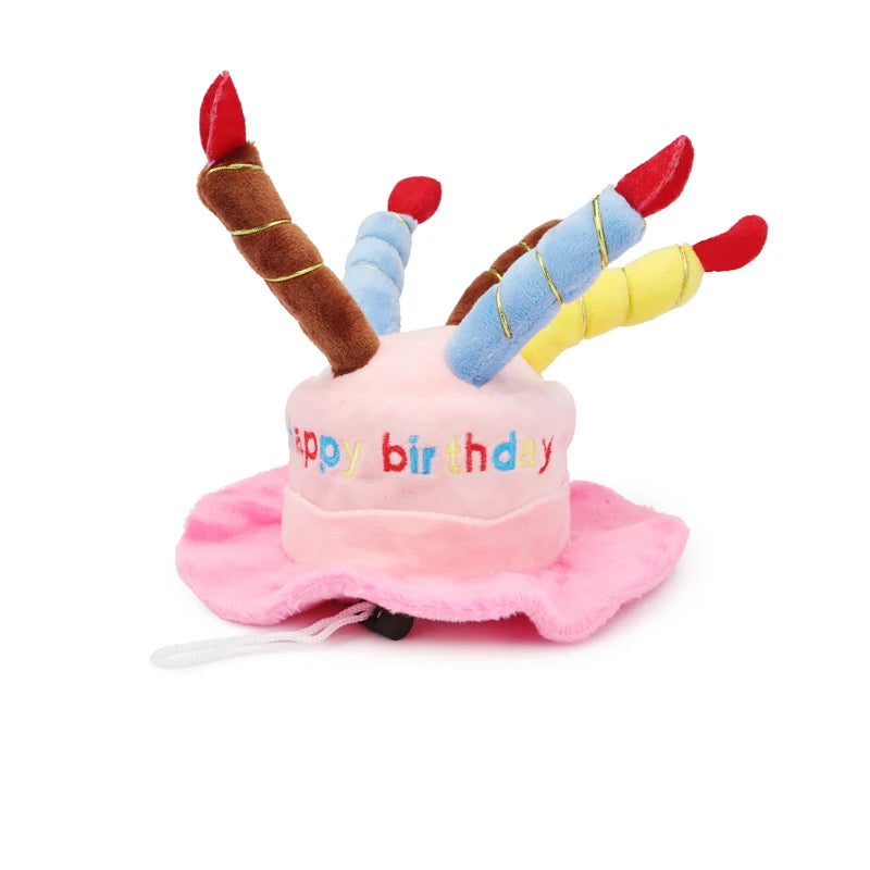 Dog Birthday Caps Hat With Cake Candles Design Birthday Party Costume Cat Headwear Pet Hat Dogs Accessories by PawHaven