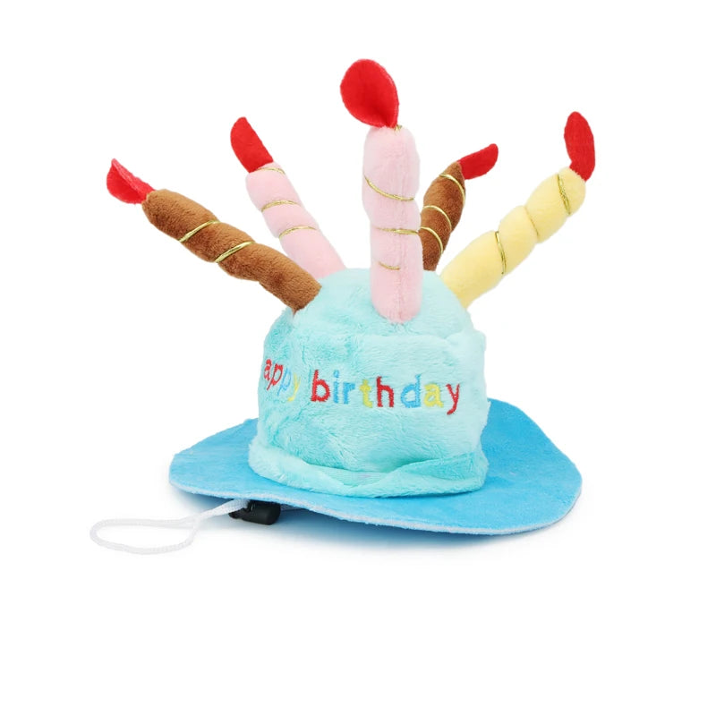 Dog Birthday Caps Hat With Cake Candles Design Birthday Party Costume Cat Headwear Pet Hat Dogs Accessories by PawHaven