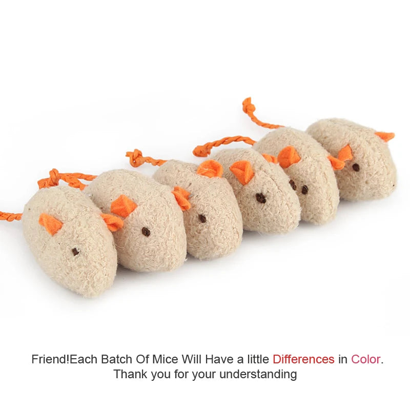 6pcs Mix Pet Toy Catnip Mice Cats Toys Fun Plush Mouse Cat Toy For Kitten by PawHaven