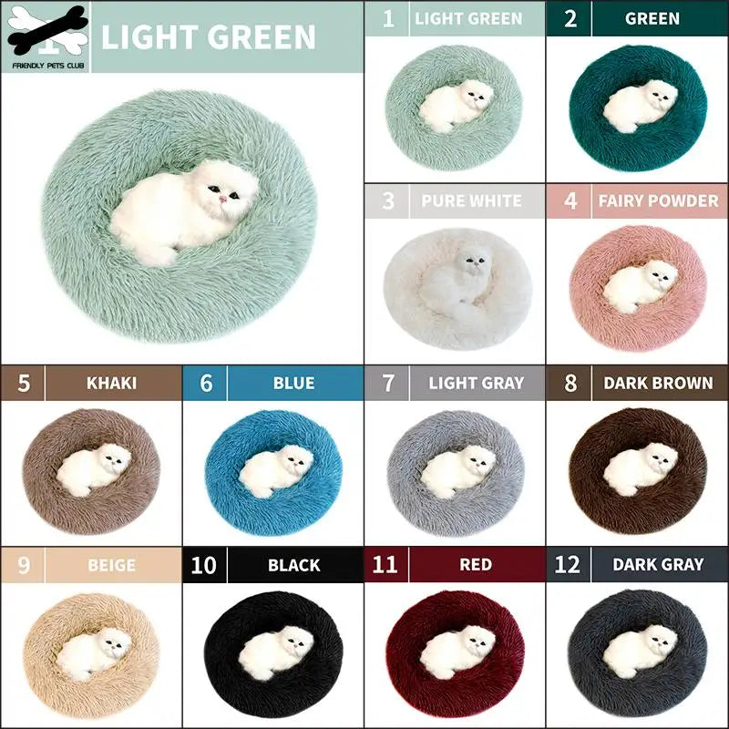 Luxury Plush Donut Dog Bed For Winter Warmth by PawHaven