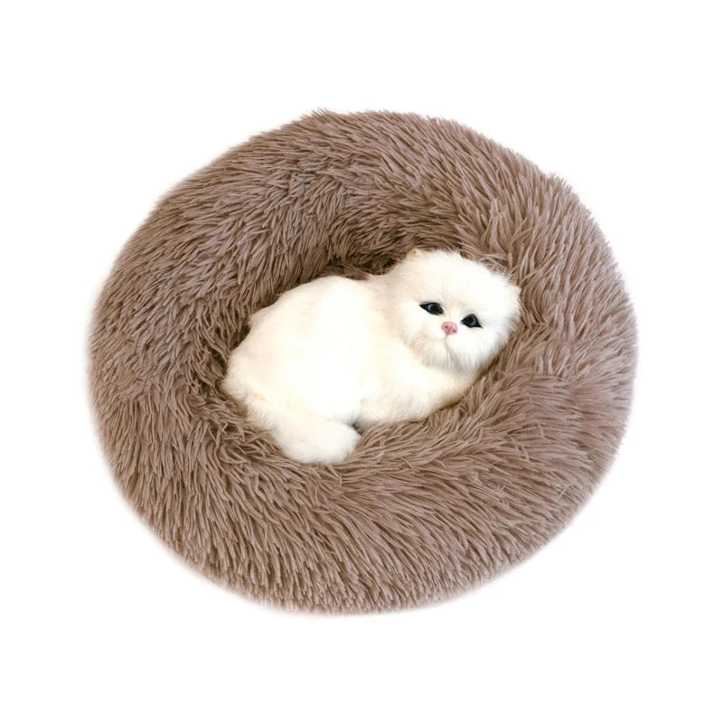 Luxury Plush Donut Dog Bed For Winter Warmth by PawHaven