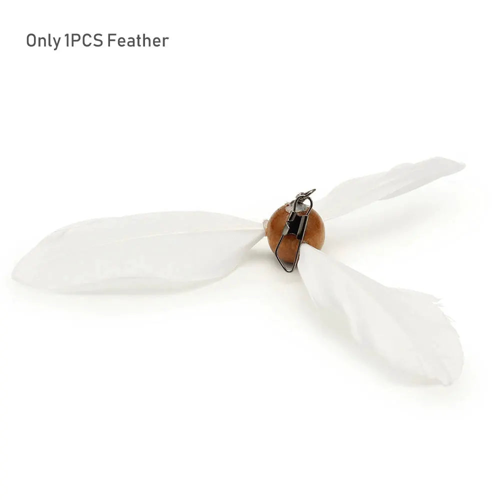 Feather Cat Toy Pet Toy Funny Cat Stick Rotating Feather Cat Teaser by PawHaven