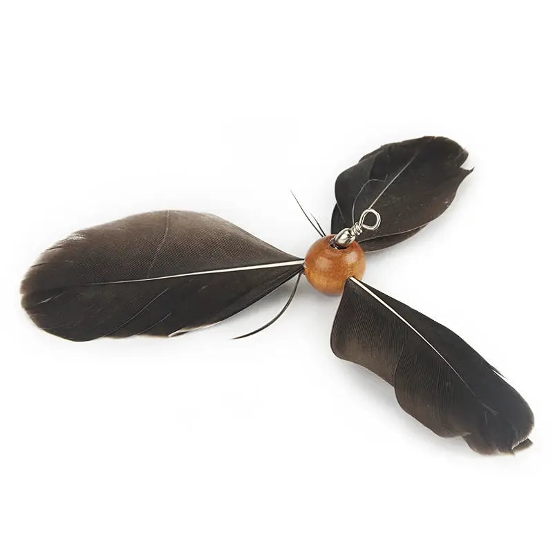 Feather Cat Toy Pet Toy Funny Cat Stick Rotating Feather Cat Teaser by PawHaven