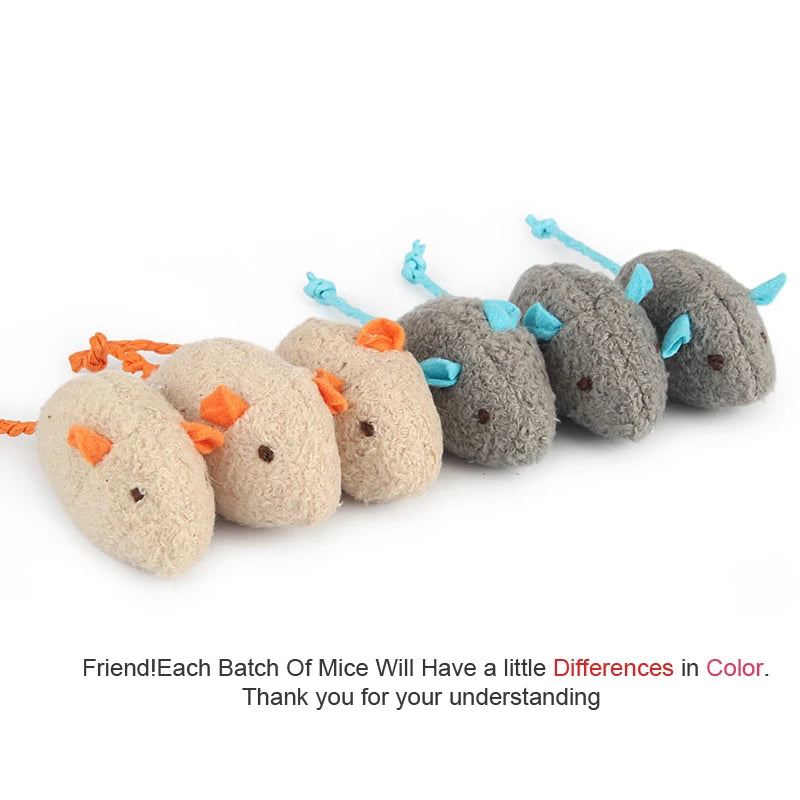 6pcs Mix Pet Toy Catnip Mice Cats Toys Fun Plush Mouse Cat Toy For Kitten by PawHaven