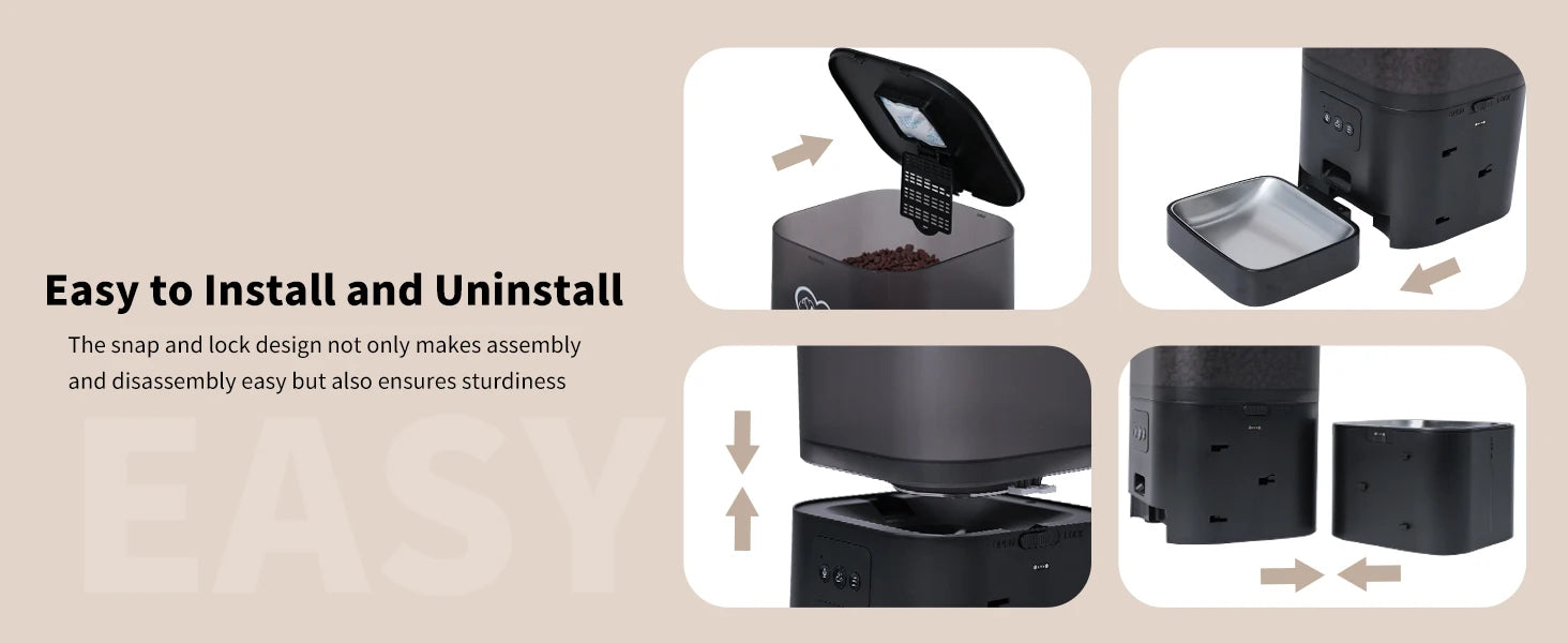 DOEL 2-in-1 Smart Cat Feeder 6L Dry Feeder & 2.5L Cat Water Fountain w/ App Control Timed Feeding For Small Dogs Food Dispenser by PawHaven