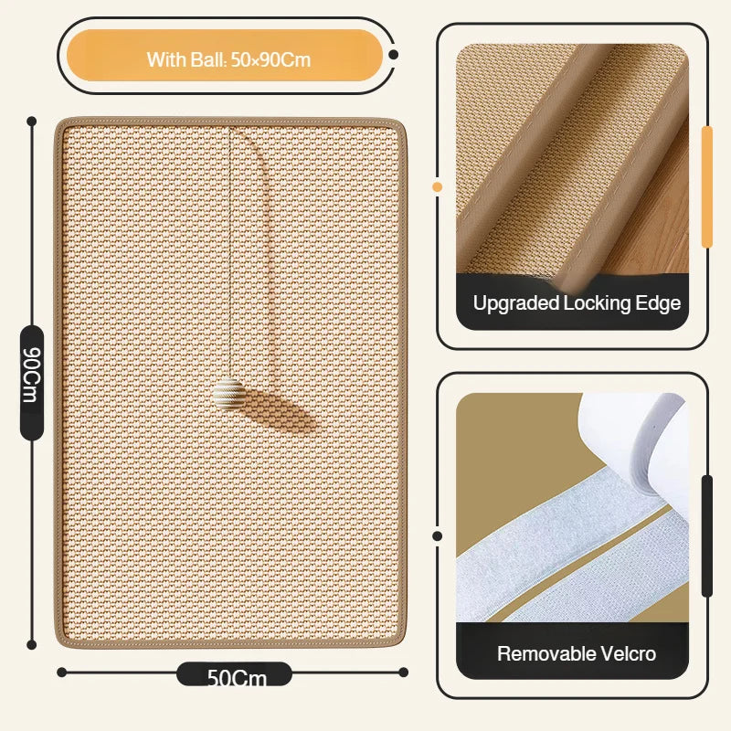 Sisal Cat Scratch Pad Wall Protector For Furniture by PawHaven