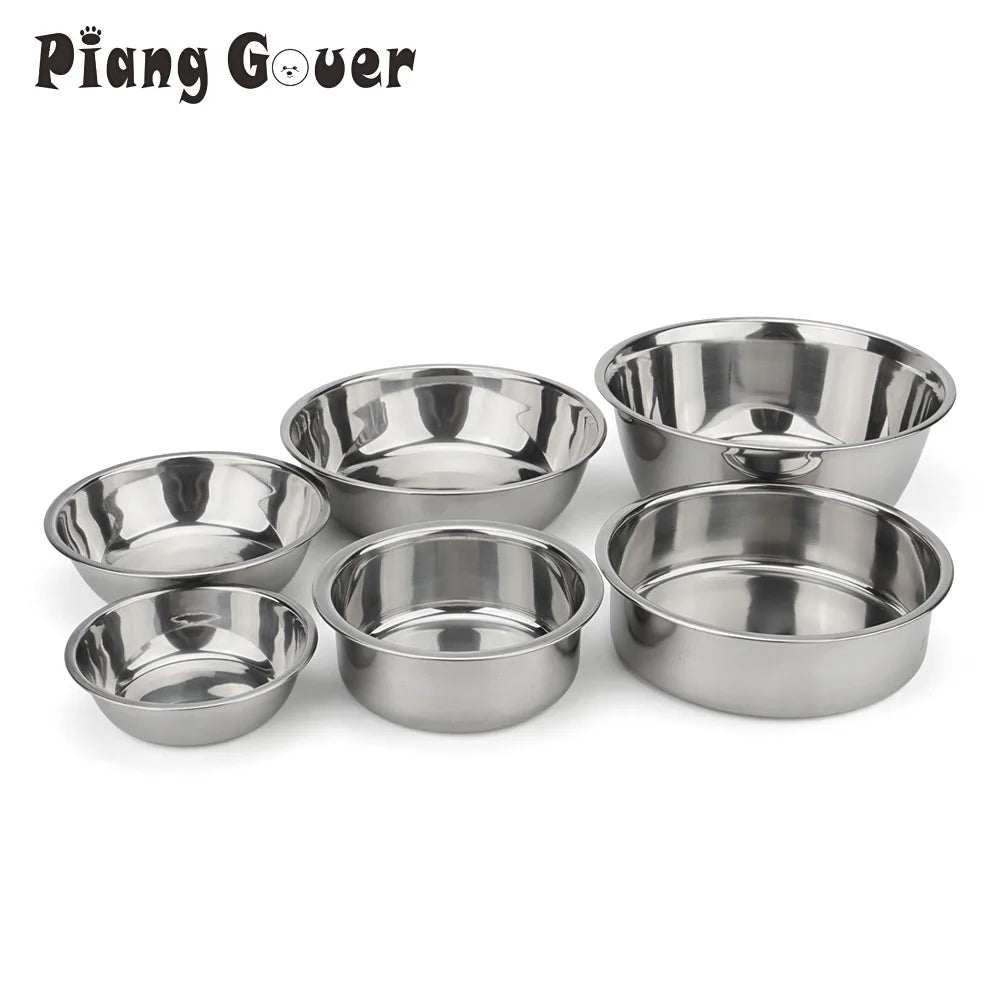 Metal Dog Cat Stainless Steel Pet Bowl Food Drinking Bowl For Small Medium Big Dogs by PawHaven