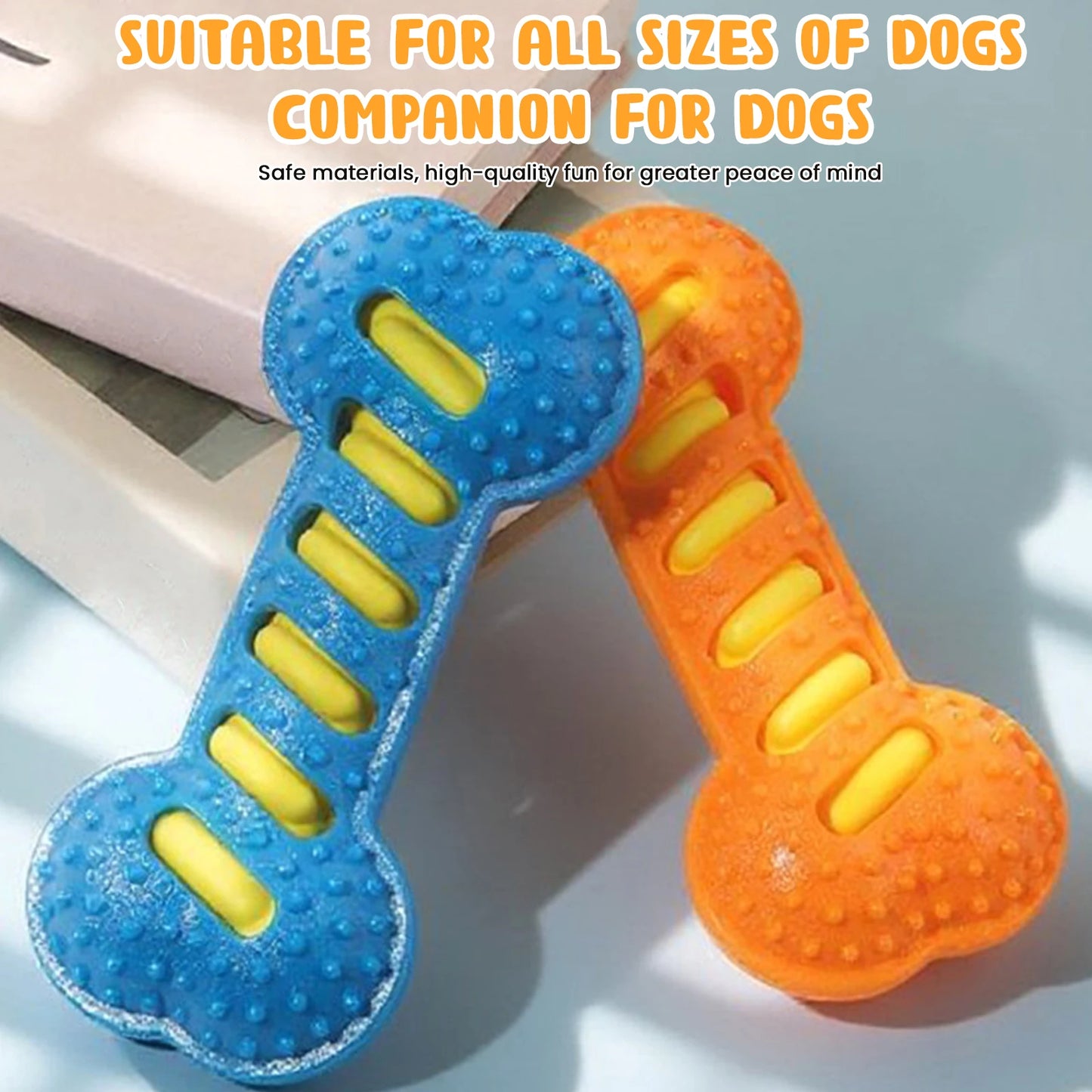 Premium Dog Dental Toy Set Textured Squeaky Bones by PawHaven