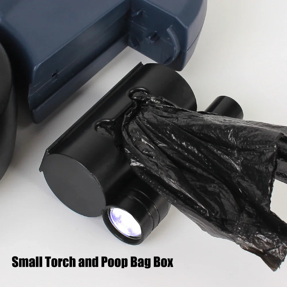 Premium Dual Dog Leash With Built In Light And Waste Bag Box by PawHaven