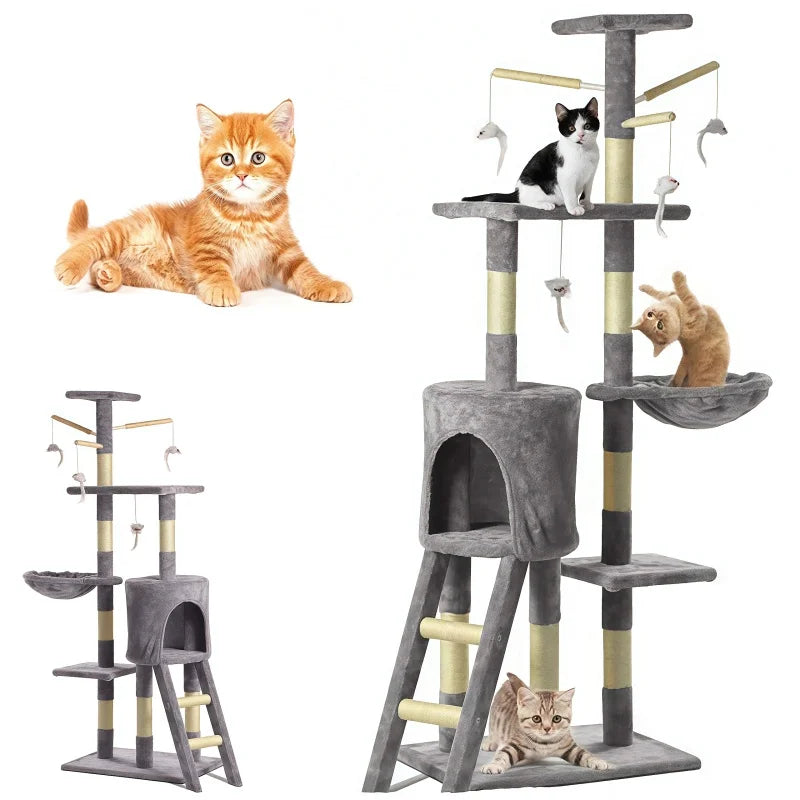 Briefness Premium Five Tier Cat Tree With Scratching Post by PawHaven