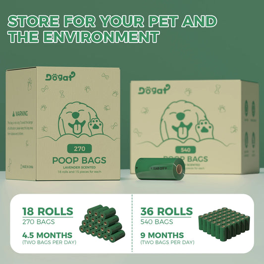 Extra Thick Biodegradable Poop Bags For Dogs Lavender Scent by PawHaven