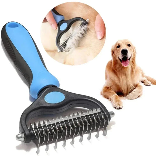 1pc Stainless Steel Dual Sided Pet Comb, Dog Cat Tangle Remover Brush, Portable Grooming Accessory for Household Pets by PawHaven