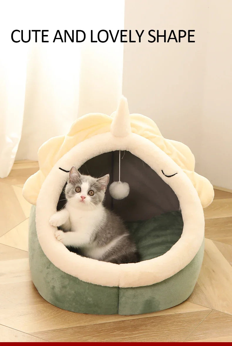 Cat Pad Bed Sweet Soft Warm Pet Basket Cozy Kitten Lounger Cushion Pet House Tent Small Dog Mat For Washable Cats winter Beds by PawHaven