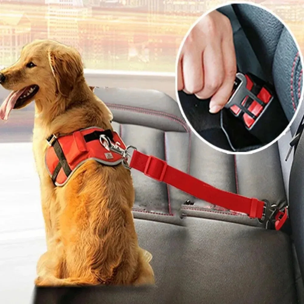 Premium Adjustable Dog Car Seat Belt For Safe Travel by PawHaven