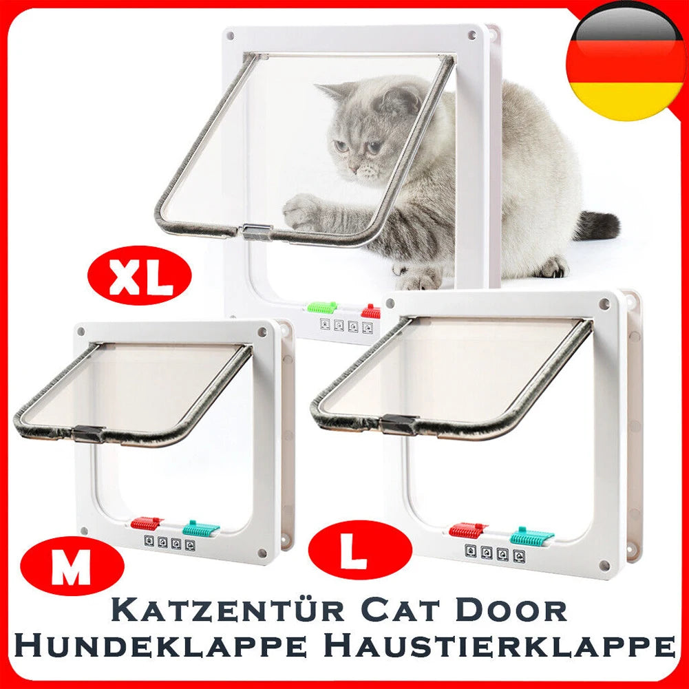 Puppy Kitten Safety In&out Pet Door with 4 Way Security Lock Dog Cat Flap Door Cat Puppy Safety Gate Pet Doors and Sliding Door by PawHaven