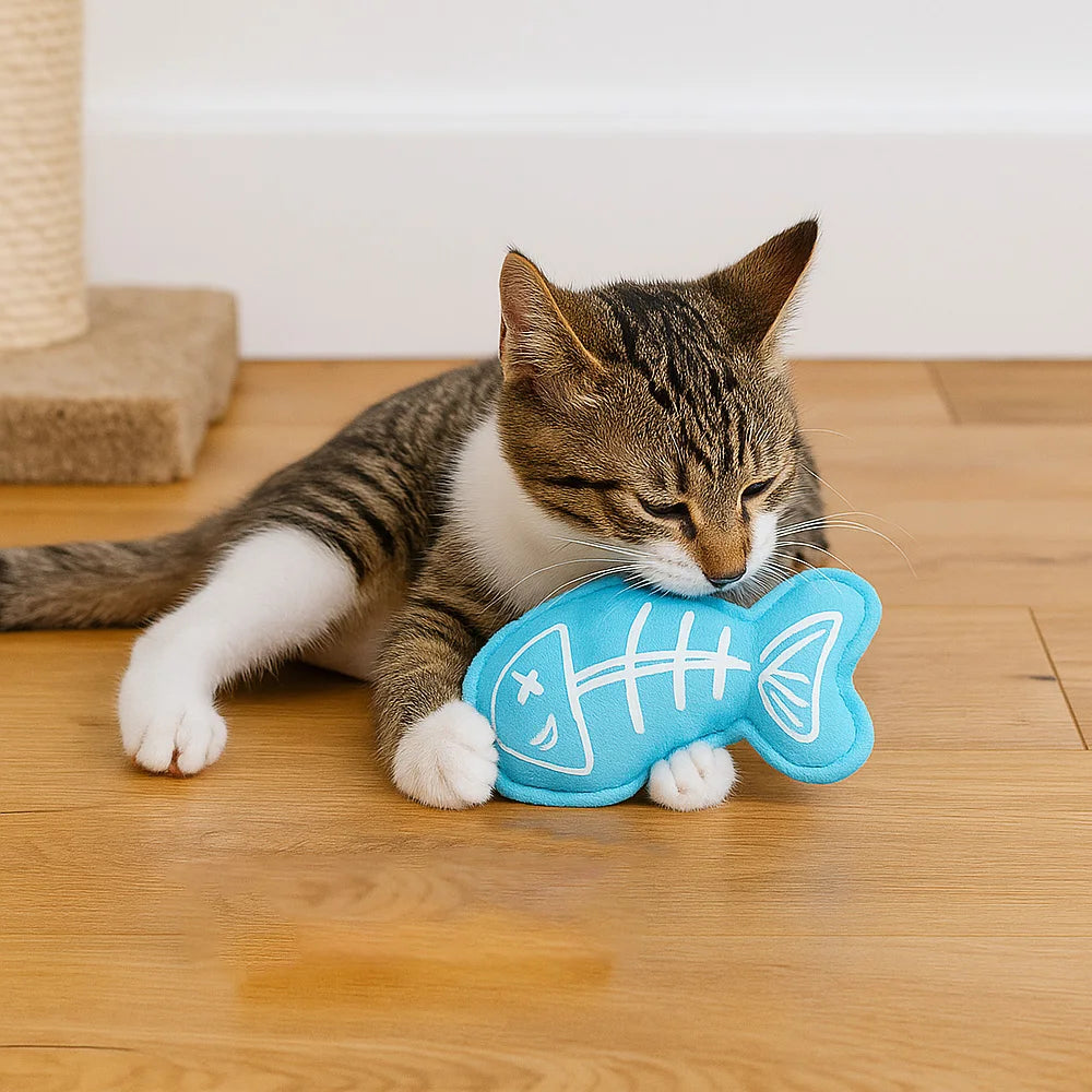 Refillable Catnip Fish Toy For Cats Interactive Play by PawHaven