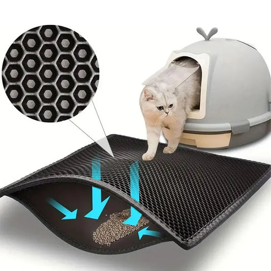 Pet Cat Litter Mat Waterproof Double Layer Cat Litter Trapping Pet Litter Box Mat Clean Pad Products For Cats Accessories by PawHaven