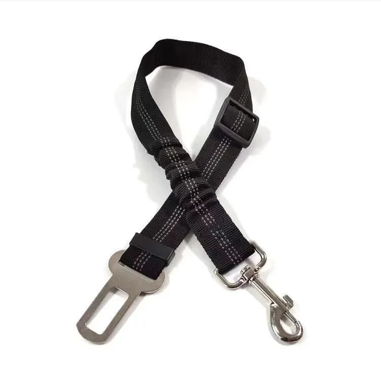 1pc Reflective Dog Car Tether, Durable Nylon Seat Belt Harness, Adjustable Pet Travel Strap for Vehicle Riding Safety by PawHaven