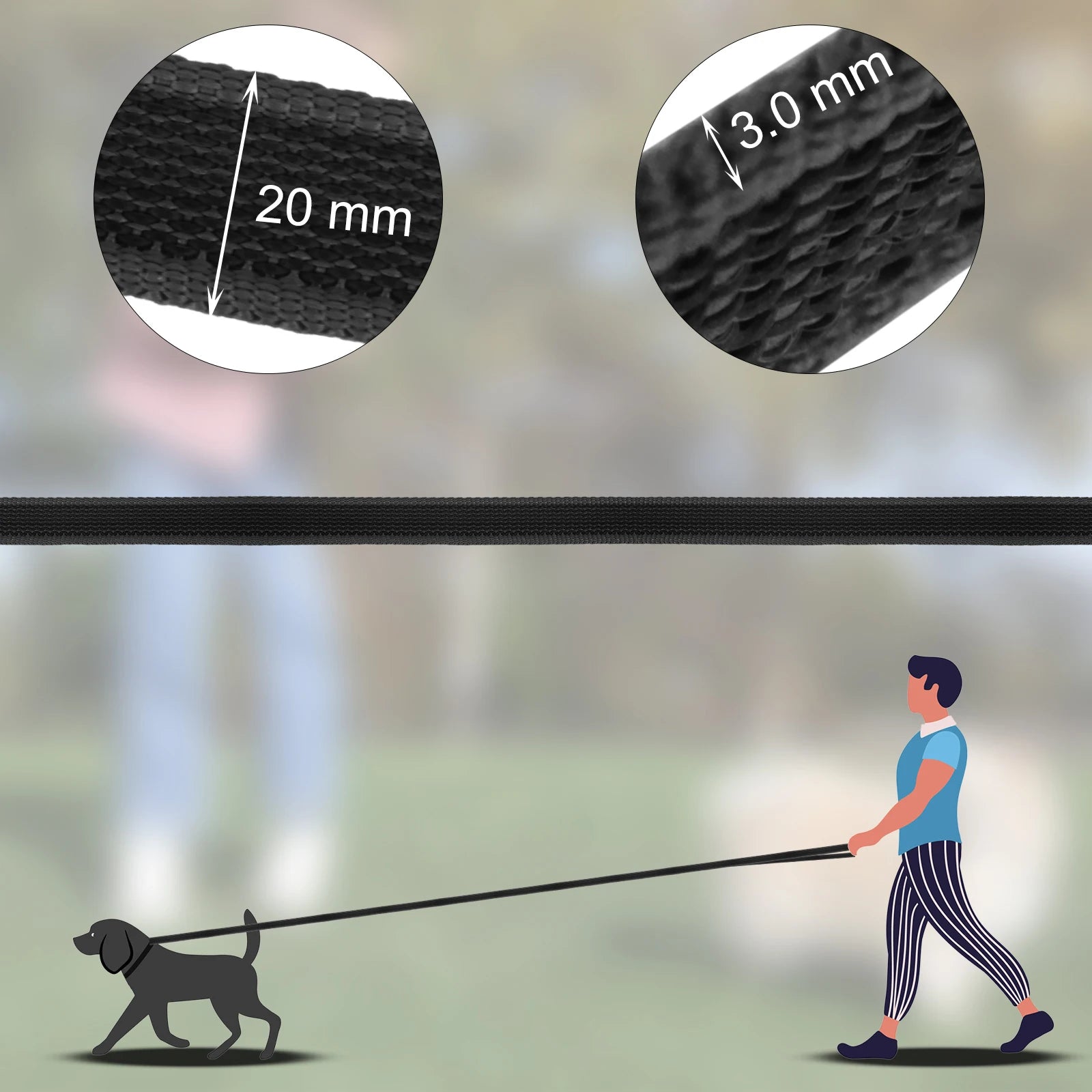 1.5M/2M/5M/3M/15M Medium small Long Dog Leash Latex Silk Easy and Convenient Training Big Dual color dog leash 10 meters by PawHaven