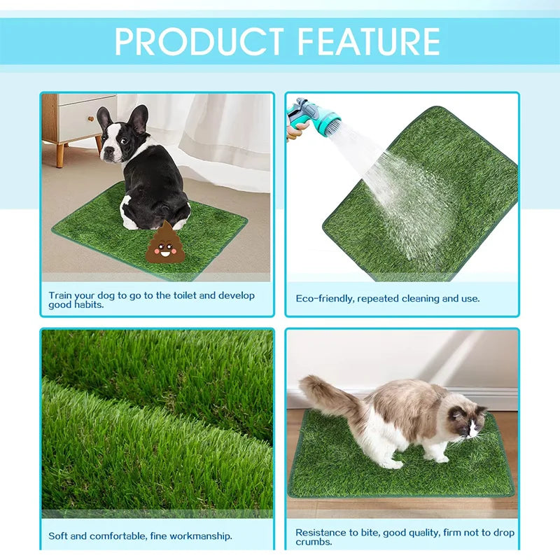Artificial Grass Dog Potty Pad Reusable Washable Odor Resistant Drainage Turf Mat Dog Housebreaking Training Toilet For Indoor by PawHaven