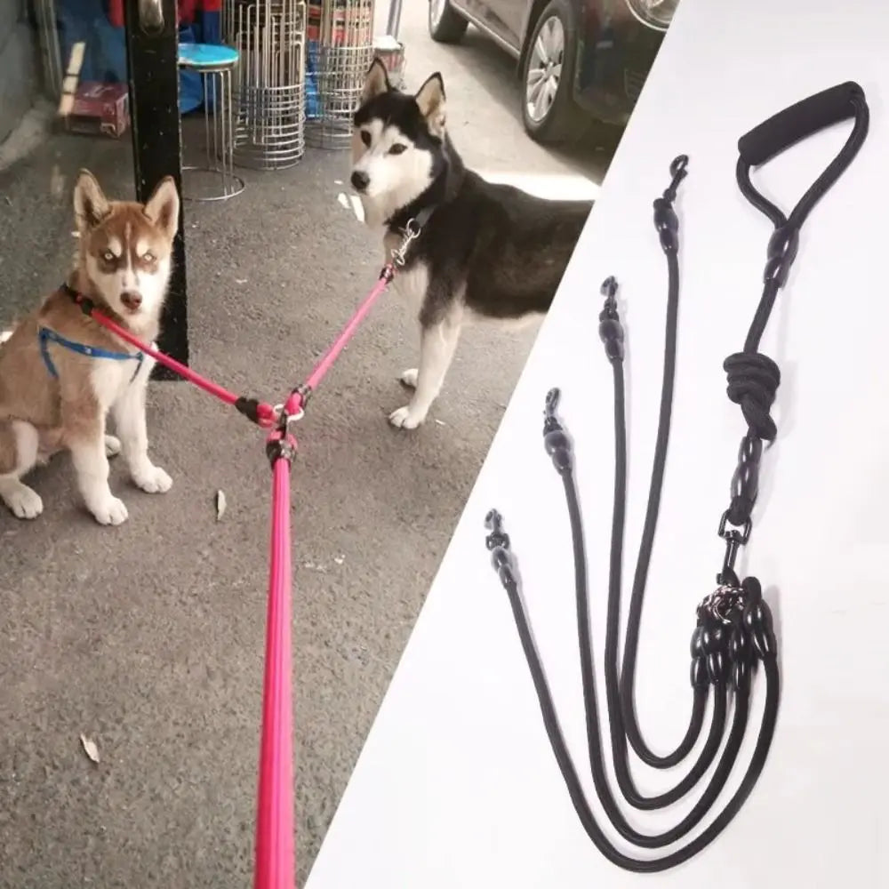 Pet Leash Nylon Double Dual Two Heads Dogs Rope 2 Way Coupler Walk Dogs Collars Harness Leads Dog Leashes by PawHaven