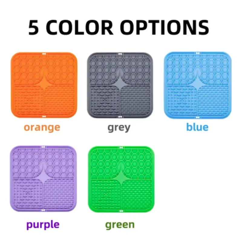Pet Lick Silicone Mat Dogs Pet Slow Food Plate for Dog Bathing Distraction Silicone Dog Sucker Food Training Dog Feeder Supplies by PawHaven