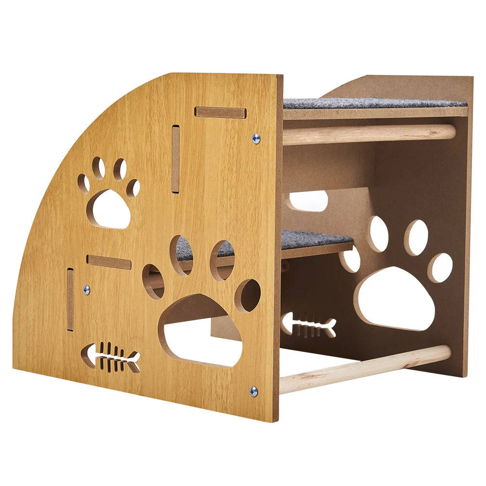 Training Step Ladder | Pet Steps Training | Pet Stairs | Indoor Pet Stairs | Dog Ramp | High Bed Climbing Dog Bed Steps Non-slip Wooden Dog Stairs For Large/medium/small Dogs & Cats Pet Supplies 30*34*30cm by PawHaven