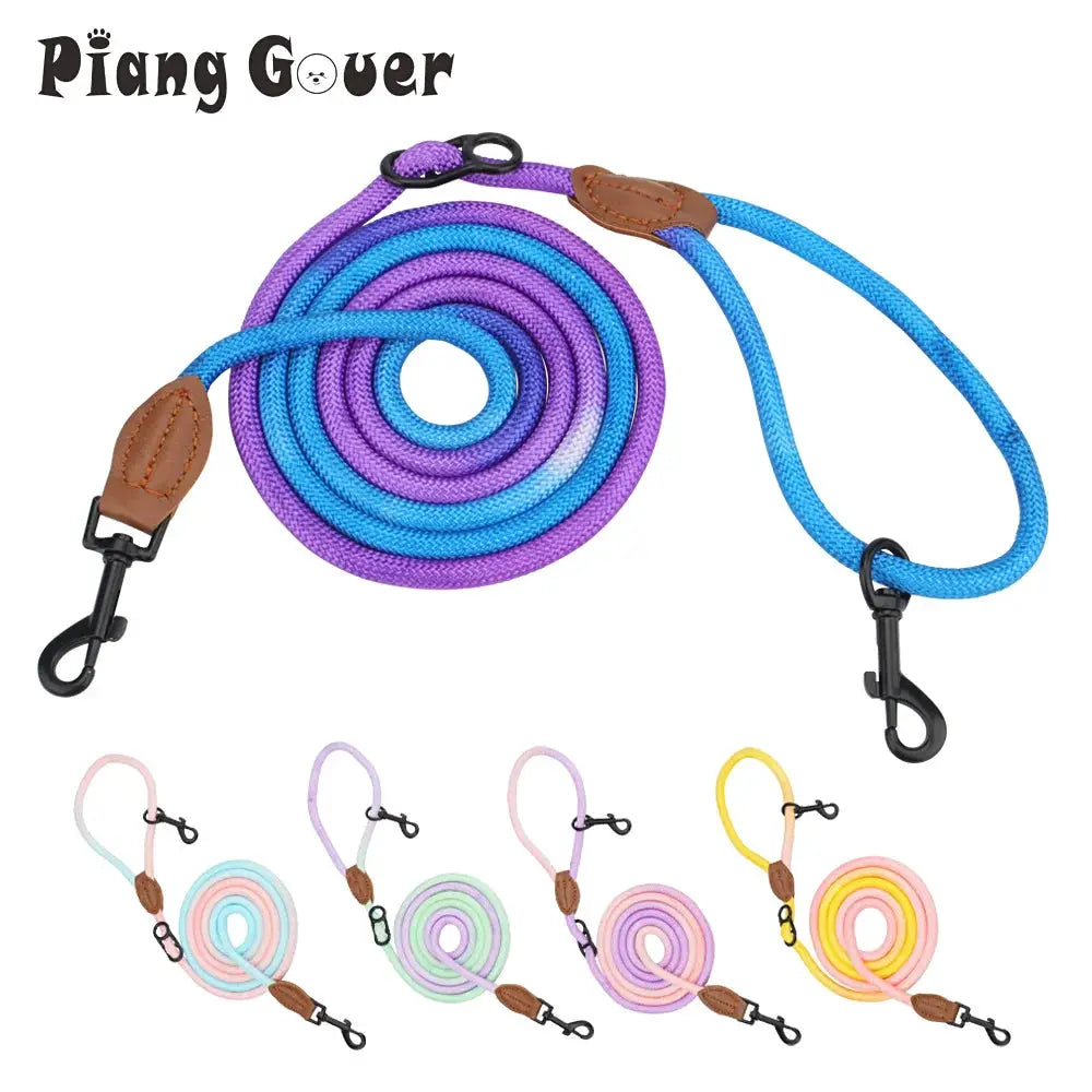 Double Head Dog Leash Crossbody Pet Round Traction Rope Lead Training Walking Cat Leashes by PawHaven