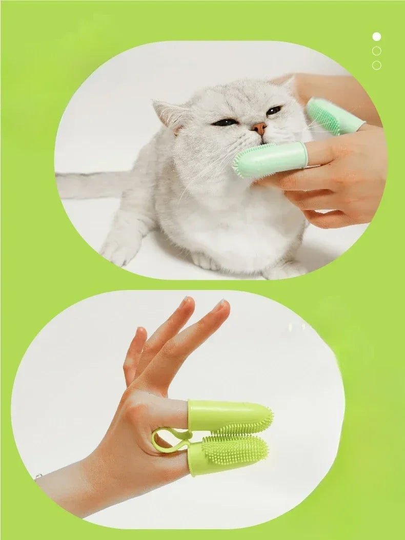 Super Soft Pet Dog Finger Toothbrush Teeth Cleaning Bad Breath Care Nontoxic Silicone Tooth Brush Tool Dog Cat Cleaning Supplies by PawHaven