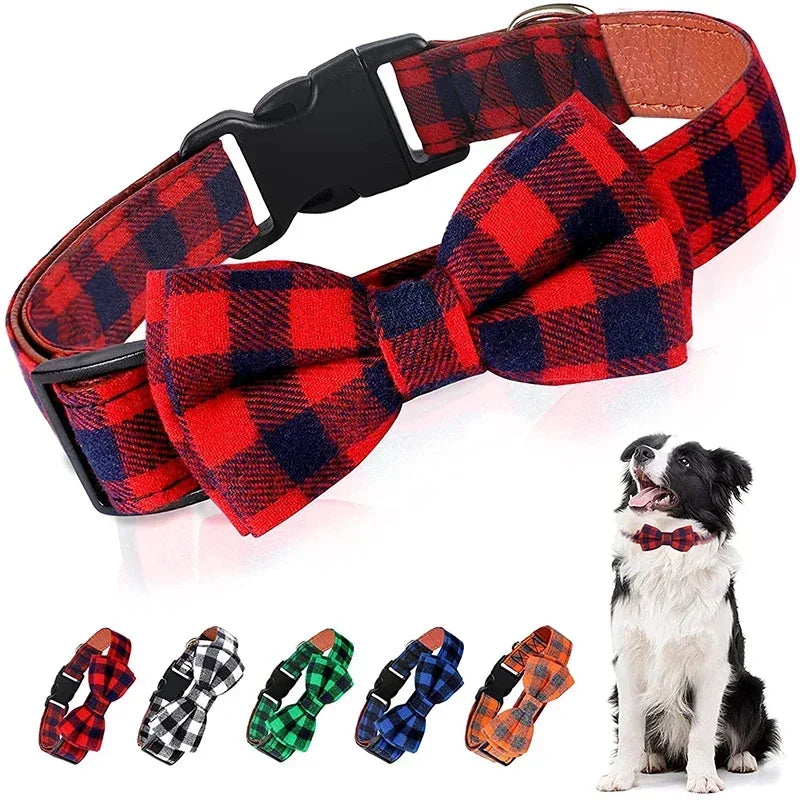 Premium Adjustable Plaid Bow Tie For Dogs And Cats by PawHaven