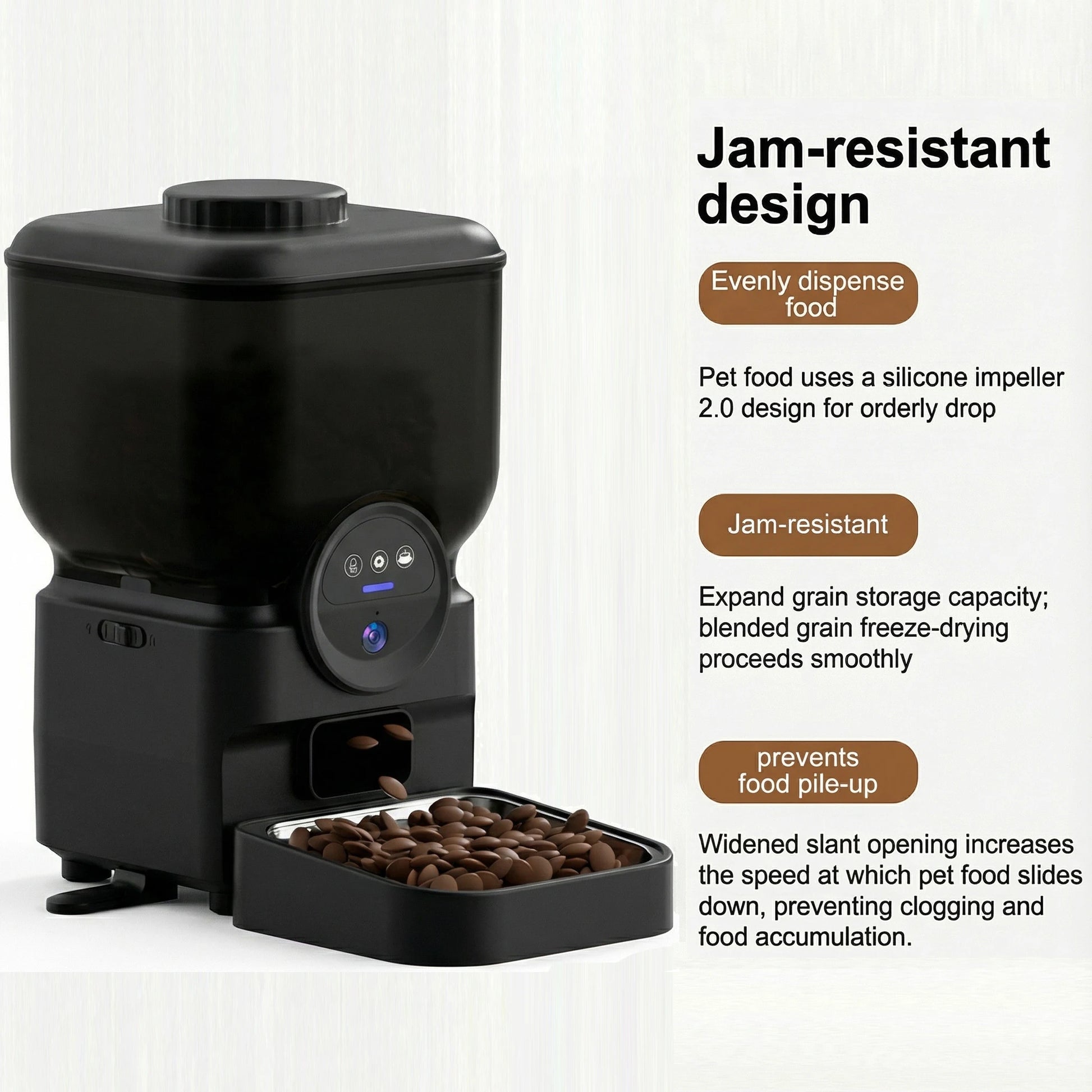6.5L Automatic Cat Feeder Rechargeable WIFI Smart Pet Feeder App Controlled Cat Feeder With Camera Built-in battery For Cat Dog by PawHaven
