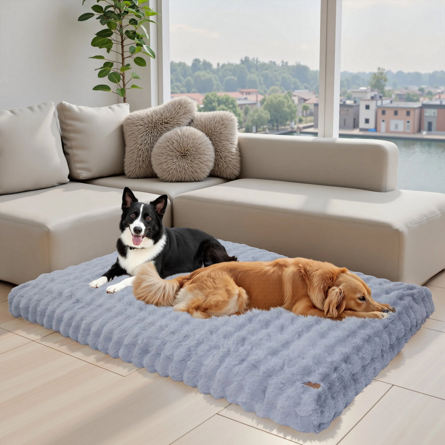Ultra Plush Dog Bed Soft Pet Cushion Large Dog Crate Puppy Mattress Washable Mat by PawHaven