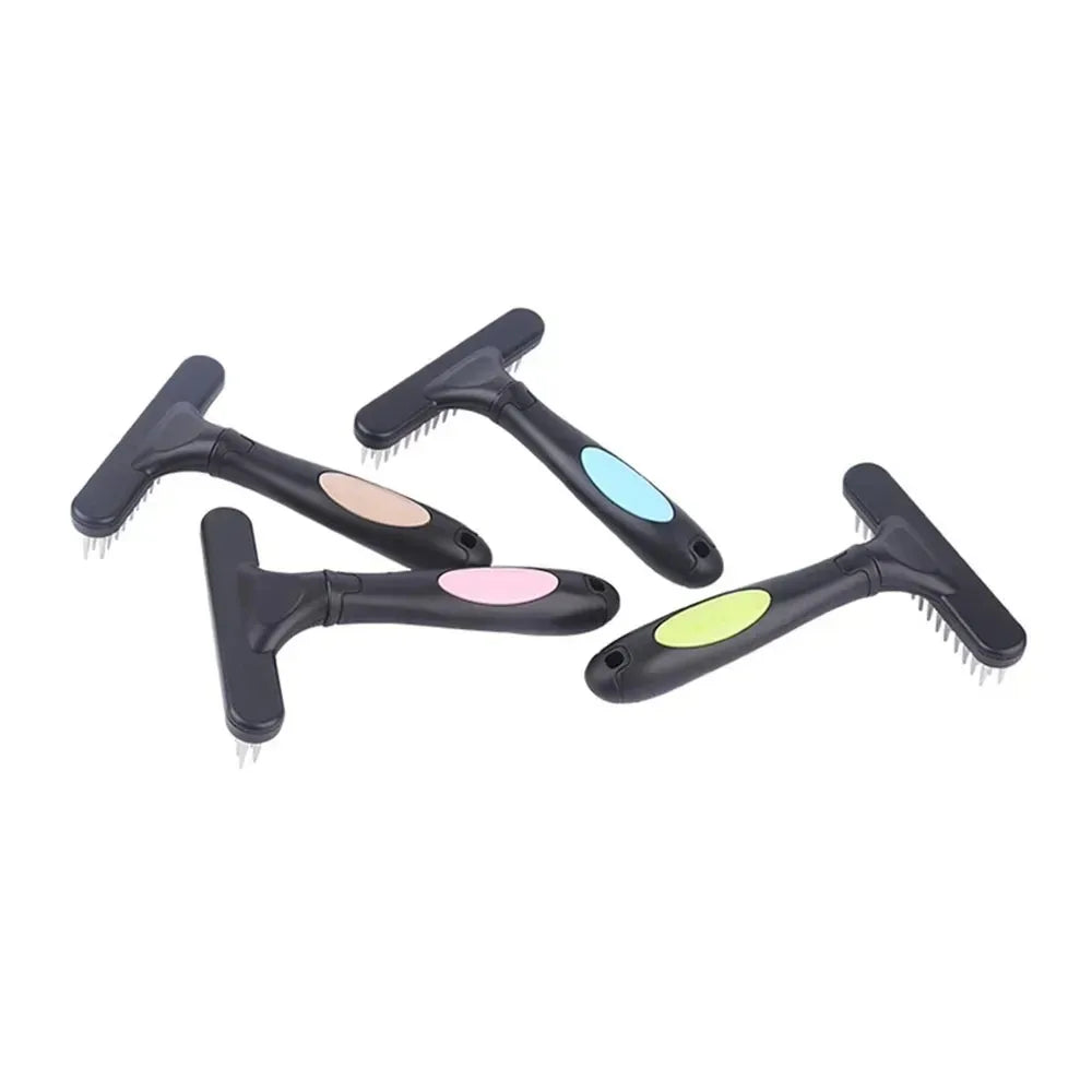 Dog Rake Deshedding Dematting Brush Comb Undercoat Rake for Dogs Cats Short Long Hair Pet Brushes Shedding with Double Row Pins by PawHaven