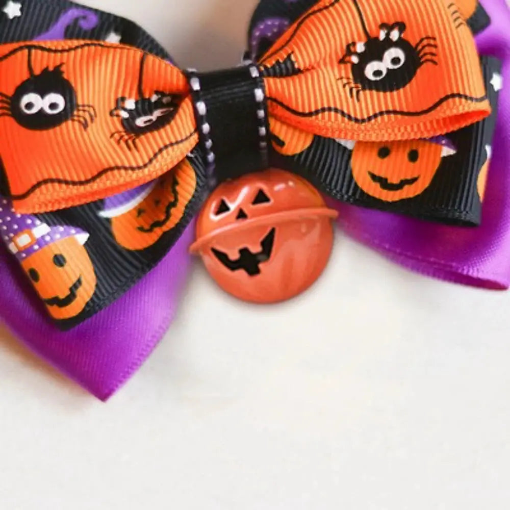 Halloween Pet Bow Tie Collar with Bell, Anti-Lost Pumpkin Decor for Cats, Small Dogs & Teddy Anti-Lost Design with Bell by PawHaven