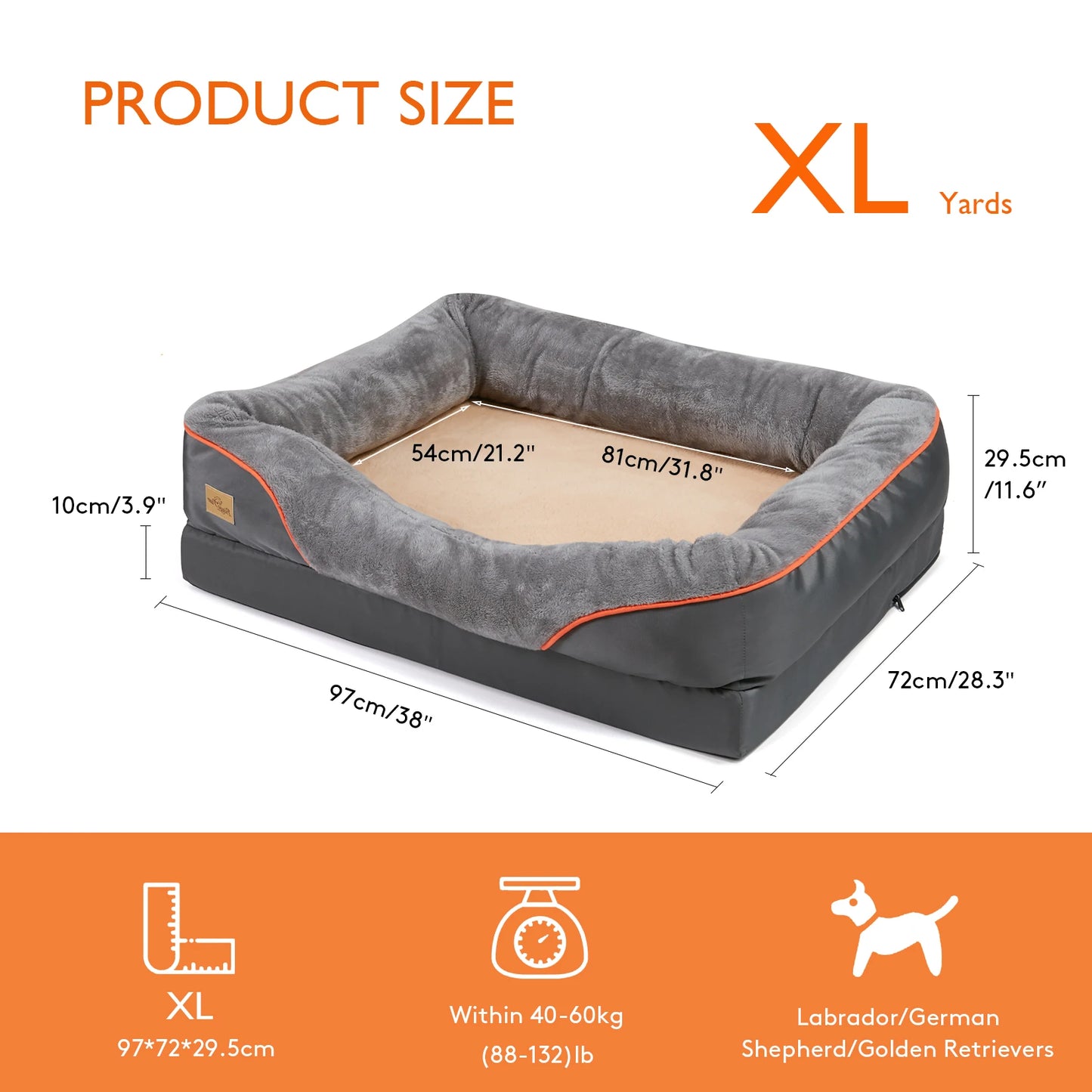 Orthopedic Memory Foam Dog Bed With Bolster by PawHaven